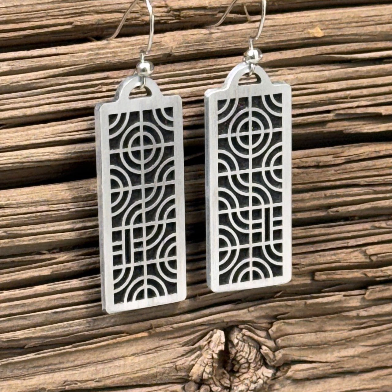 Truchet Drift Long Earrings